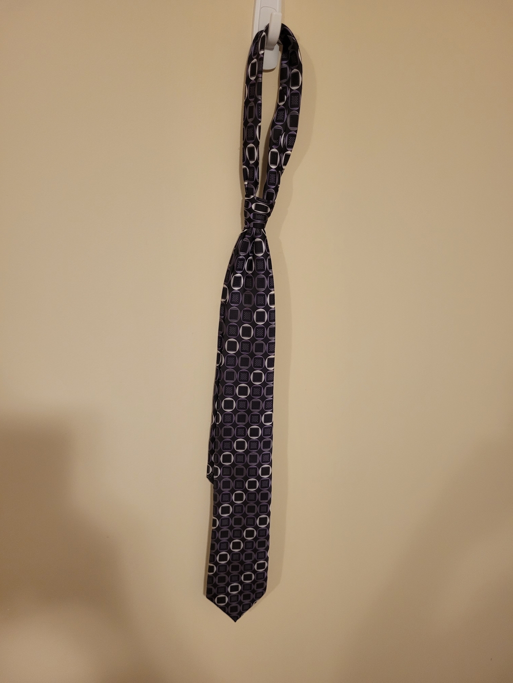 Vintage Men's Giorgio Brutini Collezione Purple Geometric Pattern Silk Neck Tie